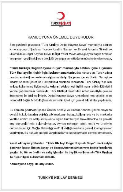 kizilay derneği duyuru ilanı