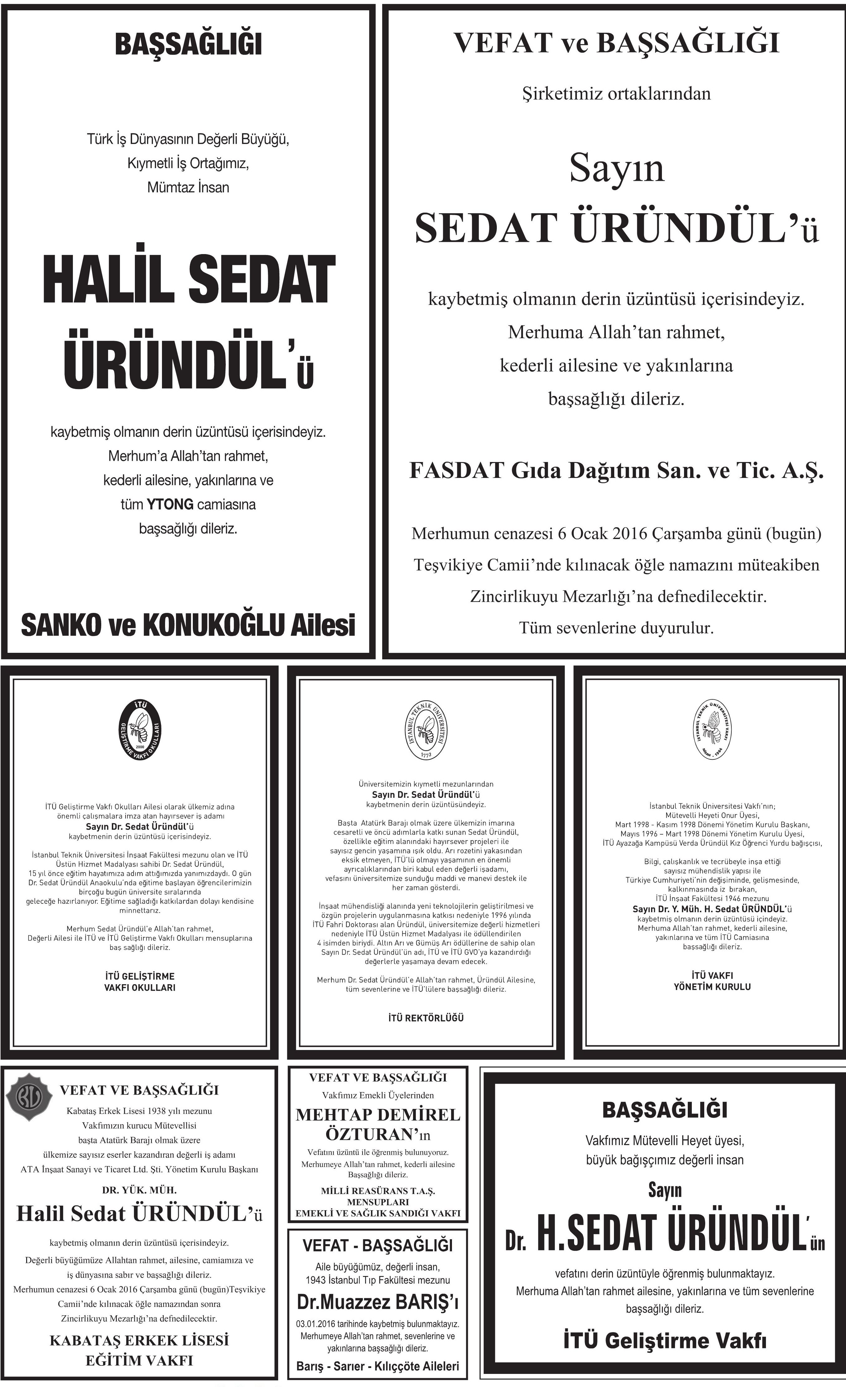 halil sedat üründül vefat ilanı